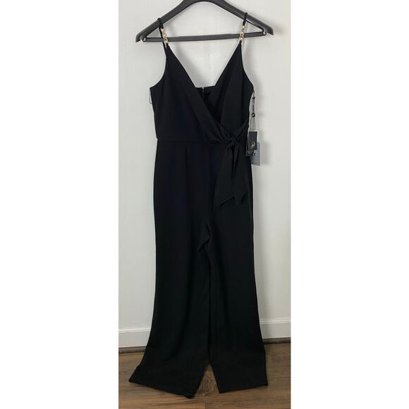 NEW Women Adrianna Papell Wide Leg pearl spaghetti strap formal jumpsuit, 8 - Picture 1 of 7